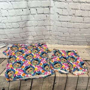 Wei Wei Stitch Labubu Inspired Bamboo Short Set